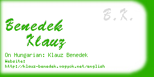 benedek klauz business card